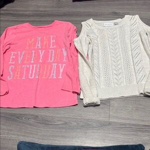 The Children's Place Pink and Cream Long Sleeve Tees**